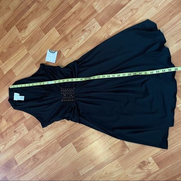 Donna Morgan NWT black mini dress stretchy flow Fit and Flare Night out Cocktail - Picture 10 of 11